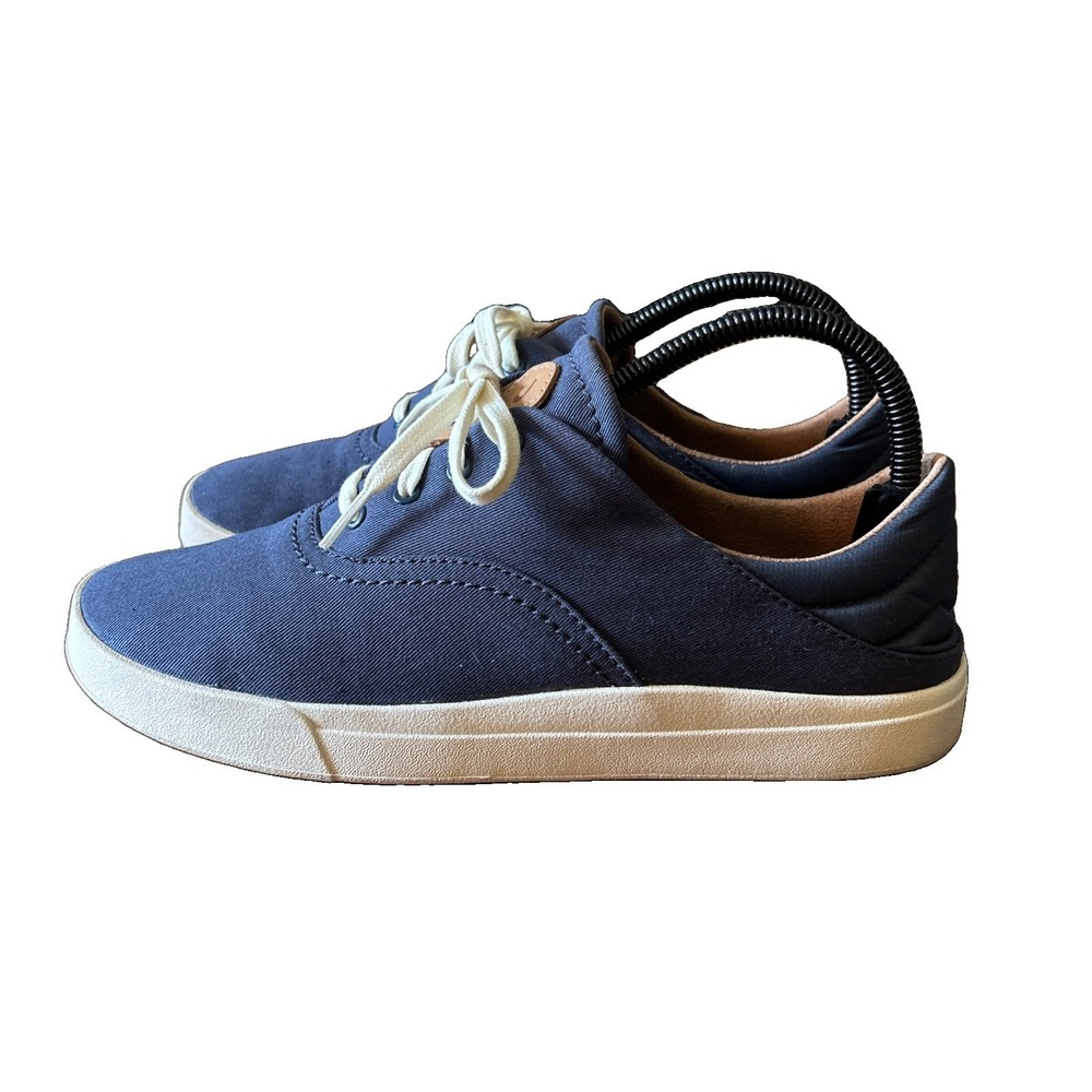 OluKai Kohu Women's Shoes Size 8.5 Blue White Low Top Canvas Sneakers